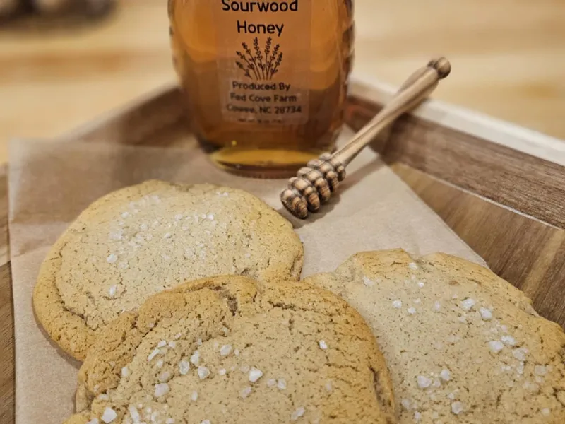 Fed Cove Farm sourwood honey with sea-salt cookies